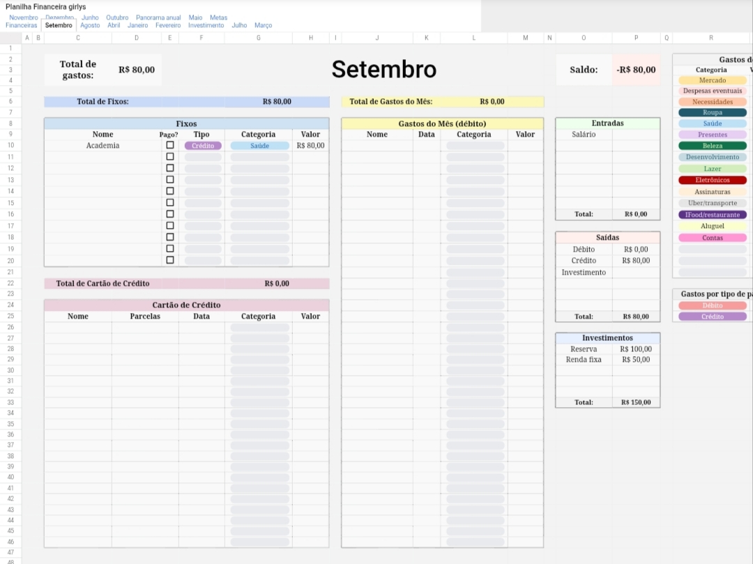 Planilha financeira bônus aberta no notebook, com tabelas e gráficos