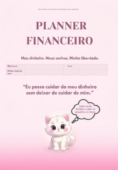 Capa do Planner Financeiro Rosa Premium